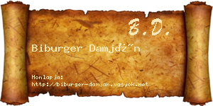 Biburger Damján névjegykártya